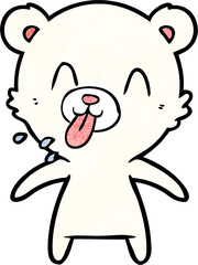 rude cartoon polar bear sticking out tongue