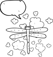 freehand drawn speech bubble cartoon bug