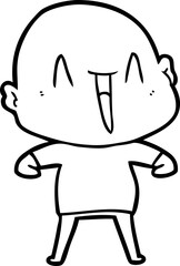 happy cartoon bald man