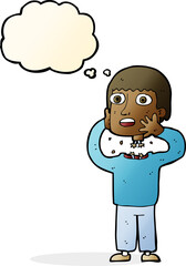 Obraz premium cartoon secret robot with thought bubble