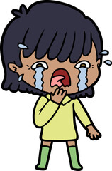 cartoon girl crying
