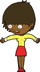 cartoon woman panicking