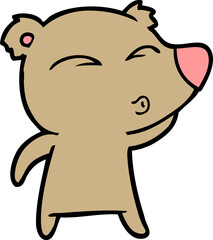 Fototapeta premium cartoon whistling bear