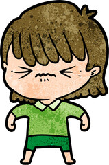 annoyed cartoon girl