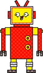 comic book style cartoon of a robot