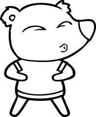 cartoon whistling bear