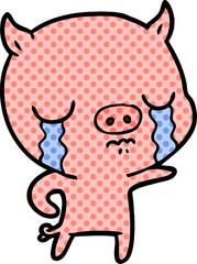 cartoon pig crying