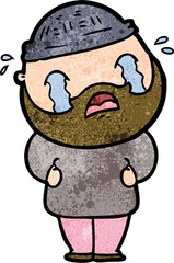 cartoon bearded man crying