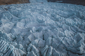 Ancient glaciers, crystal clear icebergs, geological structures, China's Tibet region