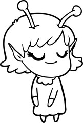 smiling alien girl cartoon
