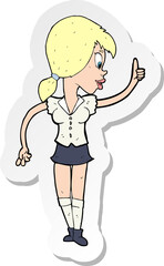 sticker of a cartoon girl with idea