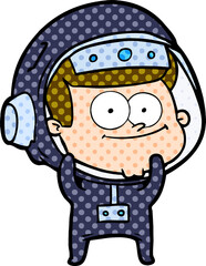 happy astronaut cartoon © lineartestpilot