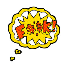 freehand drawn thought bubble cartoon swearword