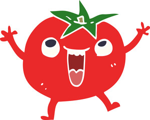cartoon doodle happy tomato