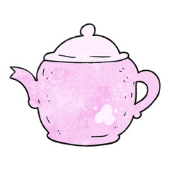 freehand textured cartoon teapot
