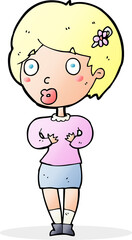 cartoon surprised woman