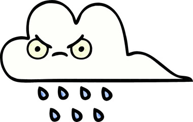 comic book style cartoon of a rain cloud