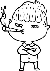 cartoon man smoking