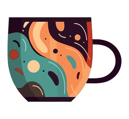 A hot cappuccino in an mug