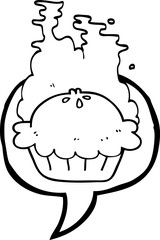 freehand drawn speech bubble cartoon pie