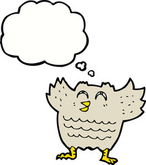 cartoon owl with thought bubble