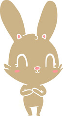 cute flat color style cartoon rabbit