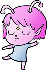 cartoon alien girl