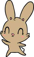 Obraz na płótnie Canvas cute cartoon rabbit dancing