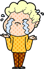 cartoon man crying