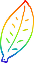 rainbow gradient line drawing of a cartoon leaf