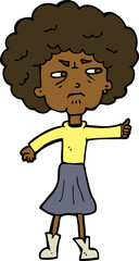 cartoon annoyed old woman