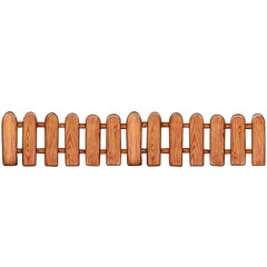 Watercolor hand drawn wooden fence