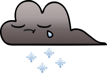 gradient shaded cartoon of a storm snow cloud
