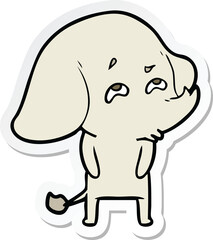 sticker of a cartoon elephant remembering