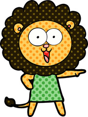 happy cartoon lion