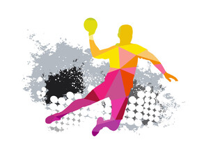 Handball sport graphic for use as a template for flyer or for use in web design.