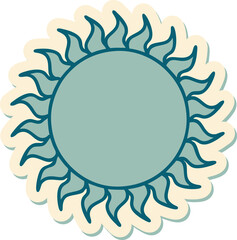 Fototapeta na wymiar sticker of tattoo in traditional style of a sun