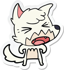 sticker of a angry cartoon fox