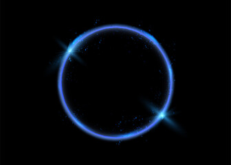 Abstract luxury golden ring. Vector light circles and spark light effect.