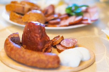 Traditional Polish food set on the table