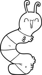 cartoon happy caterpillar