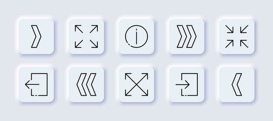 Controls. Line icon, black, control buttons. Vector icons.