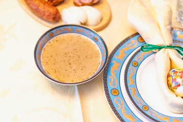 Traditional Polish food set on the table