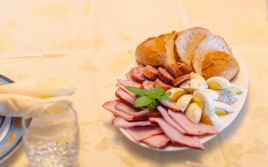 Traditional Polish food set on the table