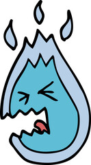 cartoon doodle screaming flame