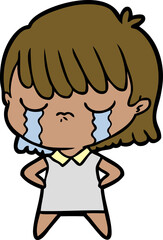 Obraz premium cartoon woman crying