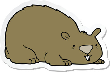 sticker of a cartoon wombat