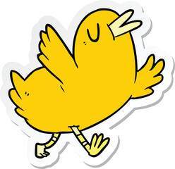 sticker of a cartoon happy bird