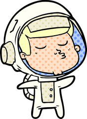 cartoon confident astronaut