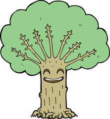 cartoon happy tree